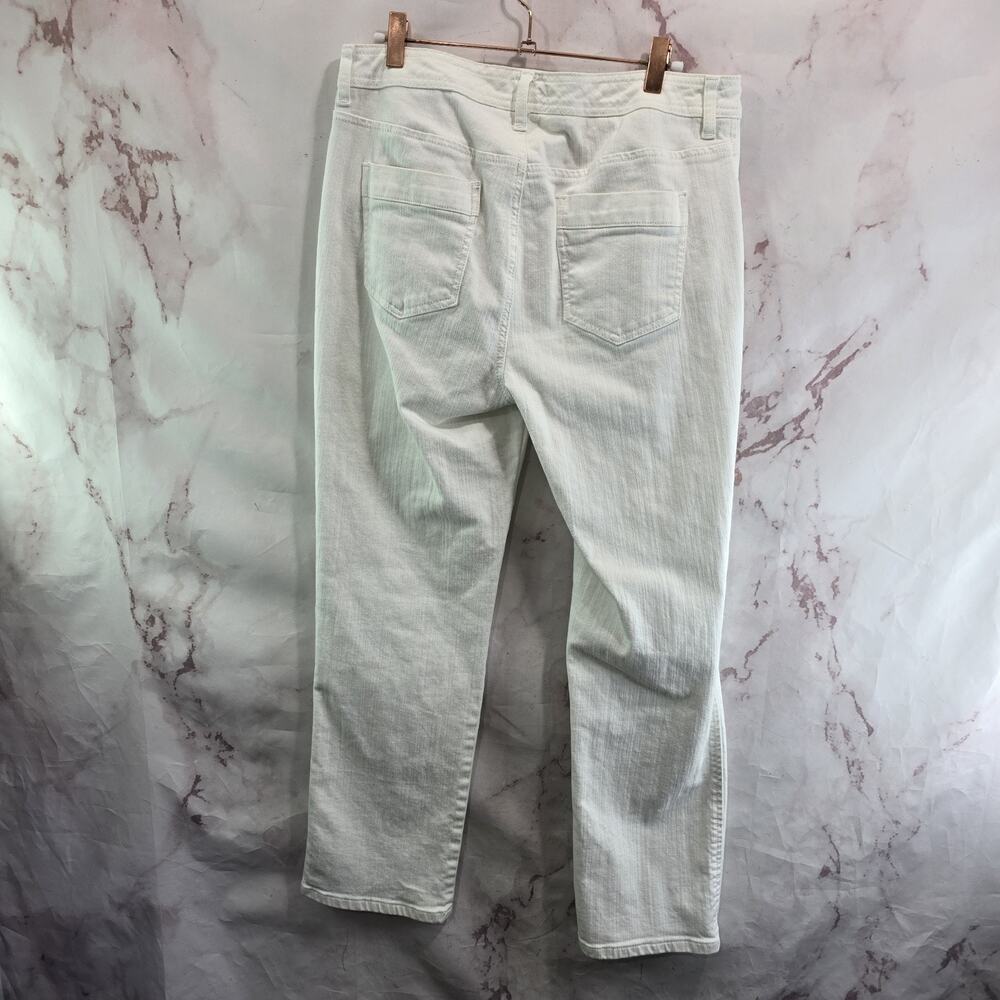 Chicos Jeans Women 2 14 X 28 White Denim High Rise Straight Leg Crop